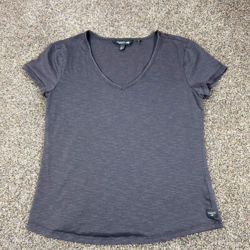 Toad&Co Womens Small V-Neck T-Shirt Bundle 3 Pack Gray Charcoal Navy Slub Knit - Picture 2 of 16